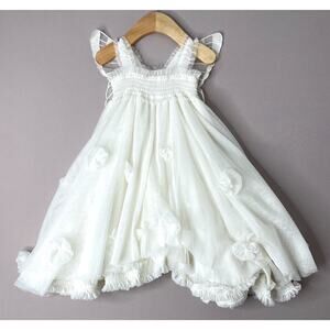 Luna Luna Collection White Butterfly Wings Tulle Cloudine Dress Girls 24 Mo